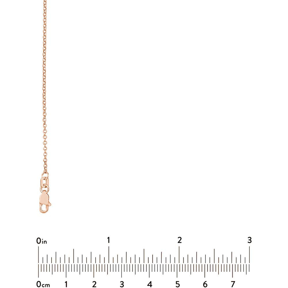 Olas d'Oro - 14K Rose Gold 16" Rolo Chain Necklace with Lobster Lock