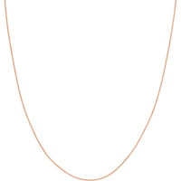 Olas d'Oro - 14K Rose Gold 18" Adjustable Wheat Chain Necklace with Lobster Clasp - 1.05mm