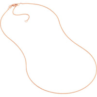 Olas d'Oro - 14K Rose Gold 18" Adjustable Wheat Chain Necklace with Lobster Clasp - 1.05mm