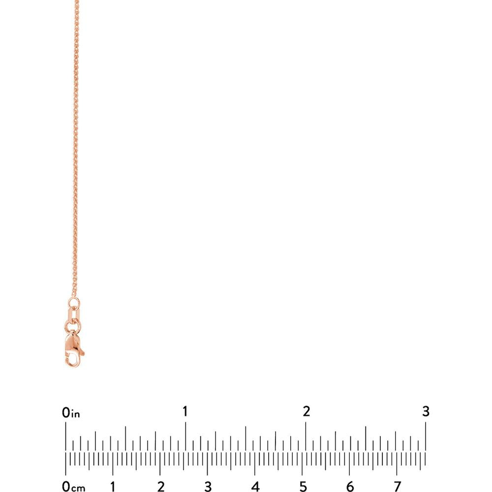 Olas d'Oro - 14K Rose Gold 18" Adjustable Wheat Chain Necklace with Lobster Clasp - 1.05mm