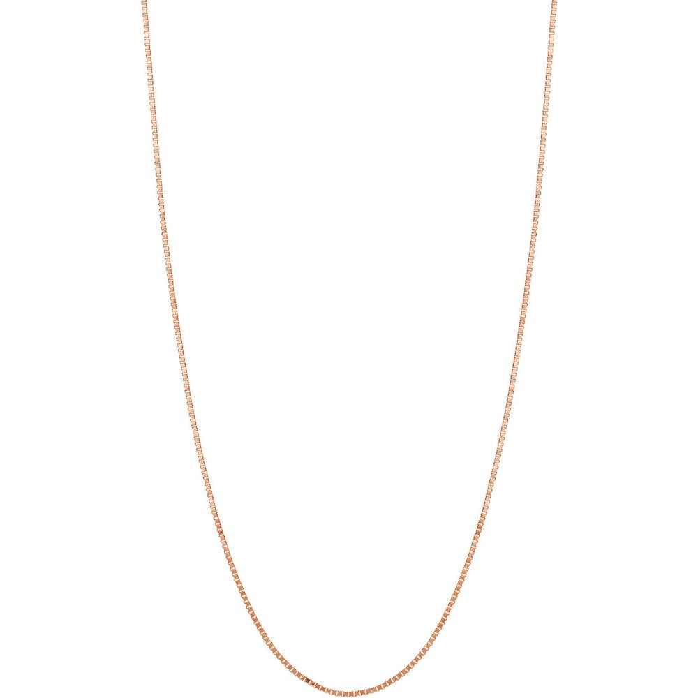 Olas d'Oro - 14K Rose Gold 18" Box Chain Necklace with Lobster Clasp 0.66mm Width