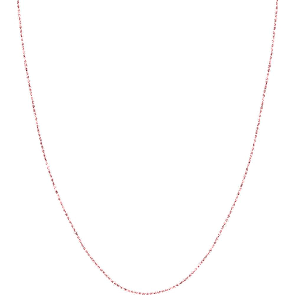Olas d'Oro - 14K Rose Gold 18" Diamond-Cut Rope Chain Necklace with Lobster Clasp 1.05mm Width