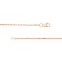 Olas d'Oro - 14K Rose Gold 18" Diamond-Cut Rope Chain Necklace with Lobster Clasp 1.05mm Width