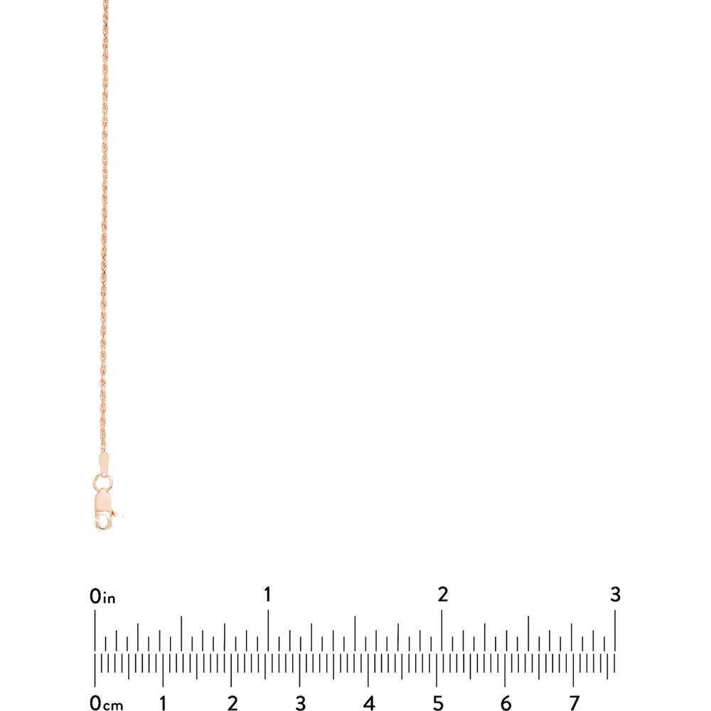 Olas d'Oro - 14K Rose Gold 18" Diamond-Cut Rope Chain Necklace with Lobster Clasp 1.05mm Width