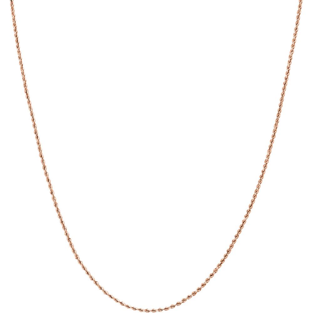 Olas d'Oro - 14K Rose Gold 18" Light Rope Chain Necklace with Lobster Lock