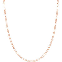Olas d'Oro - 14K Rose Gold 18" Paper Clip Chain Necklace - 3mm Links