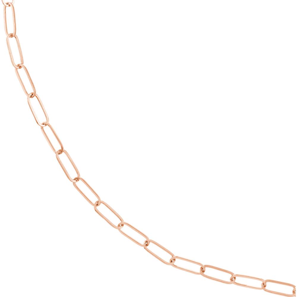 Olas d'Oro - 14K Rose Gold 18" Paper Clip Chain Necklace - 3mm Links