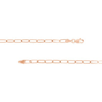 Olas d'Oro - 14K Rose Gold 18" Paper Clip Chain Necklace - 3mm Links