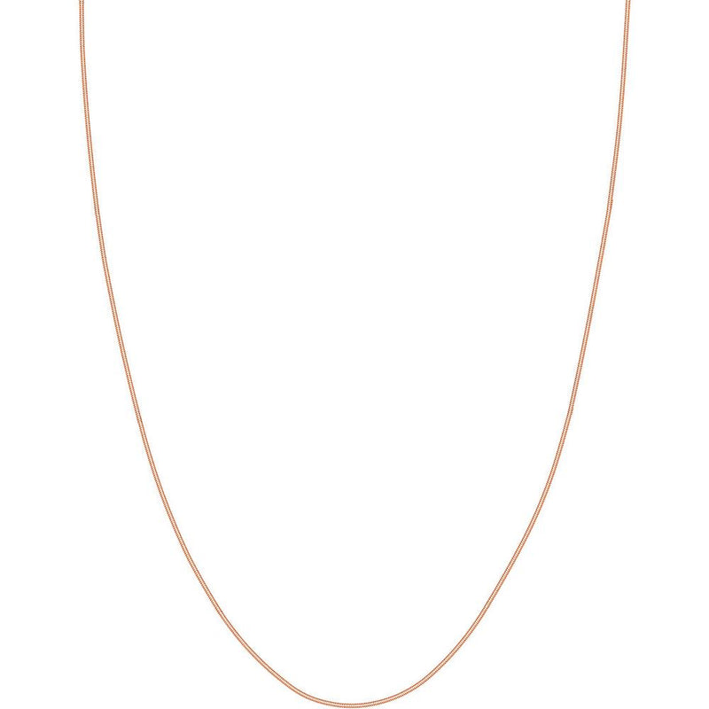 Olas d'Oro - 14K Rose Gold 1mm Snake Chain Necklace with Lobster Lock - 20 inches