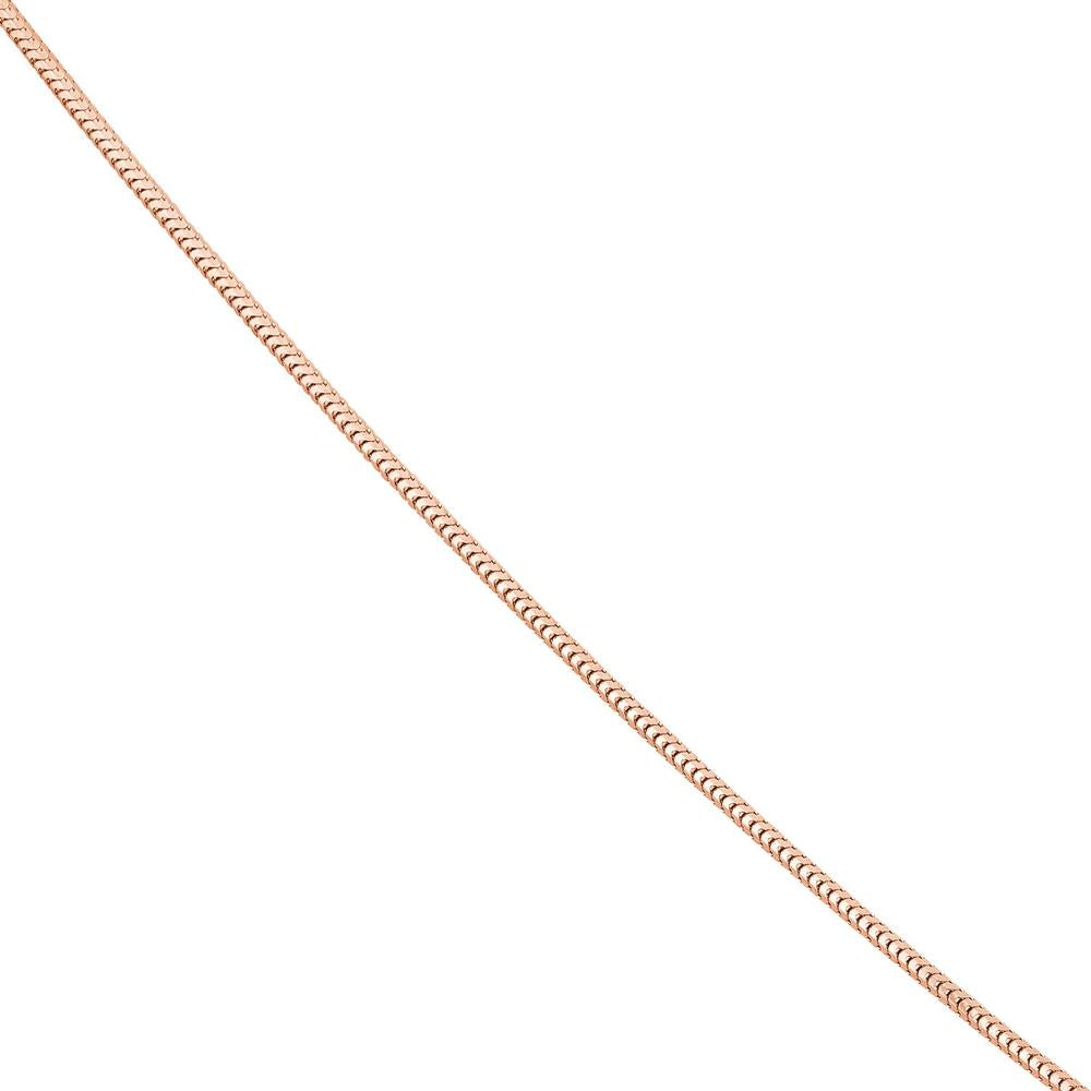 Olas d'Oro - 14K Rose Gold 1mm Snake Chain Necklace with Lobster Lock - 20 inches
