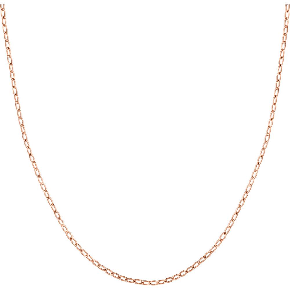 Olas d'Oro - 14K Rose Gold 2.10mm Forzentina Chain Necklace - 18" Length