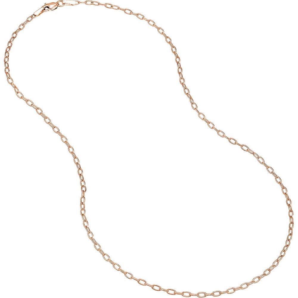 Olas d'Oro - 14K Rose Gold 2.10mm Forzentina Chain Necklace - 18" Length
