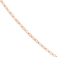 Olas d'Oro - 14K Rose Gold 2.1mm Paper Clip Chain Necklace - 18" Length