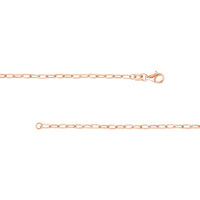 Olas d'Oro - 14K Rose Gold 2.1mm Paper Clip Chain Necklace - 18" Length