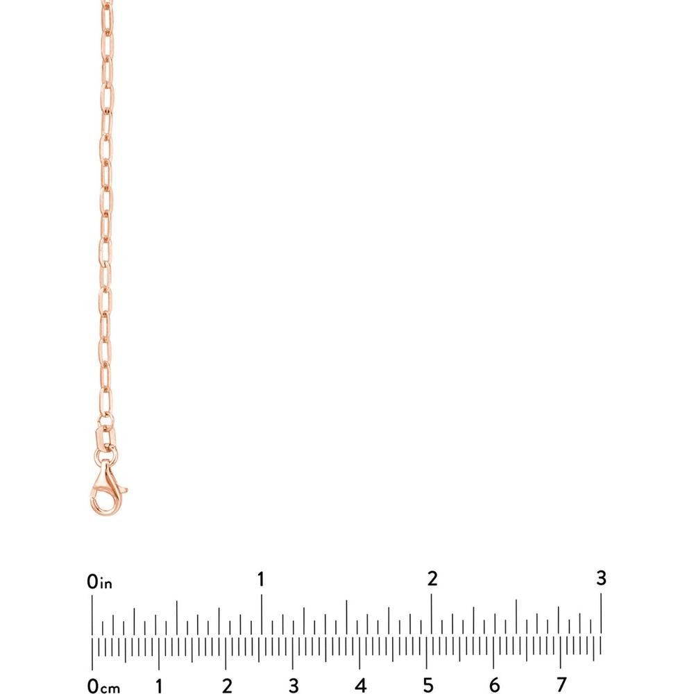 Olas d'Oro - 14K Rose Gold 2.1mm Paper Clip Chain Necklace - 18" Length