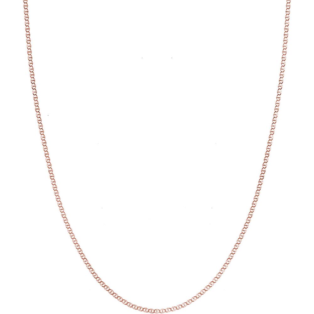 Olas d'Oro - 14K Rose Gold 2.20mm Flat Mariner Necklace with Lobster Lock - 20"