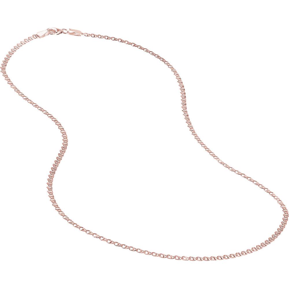 Olas d'Oro - 14K Rose Gold 2.20mm Flat Mariner Necklace with Lobster Lock - 20"