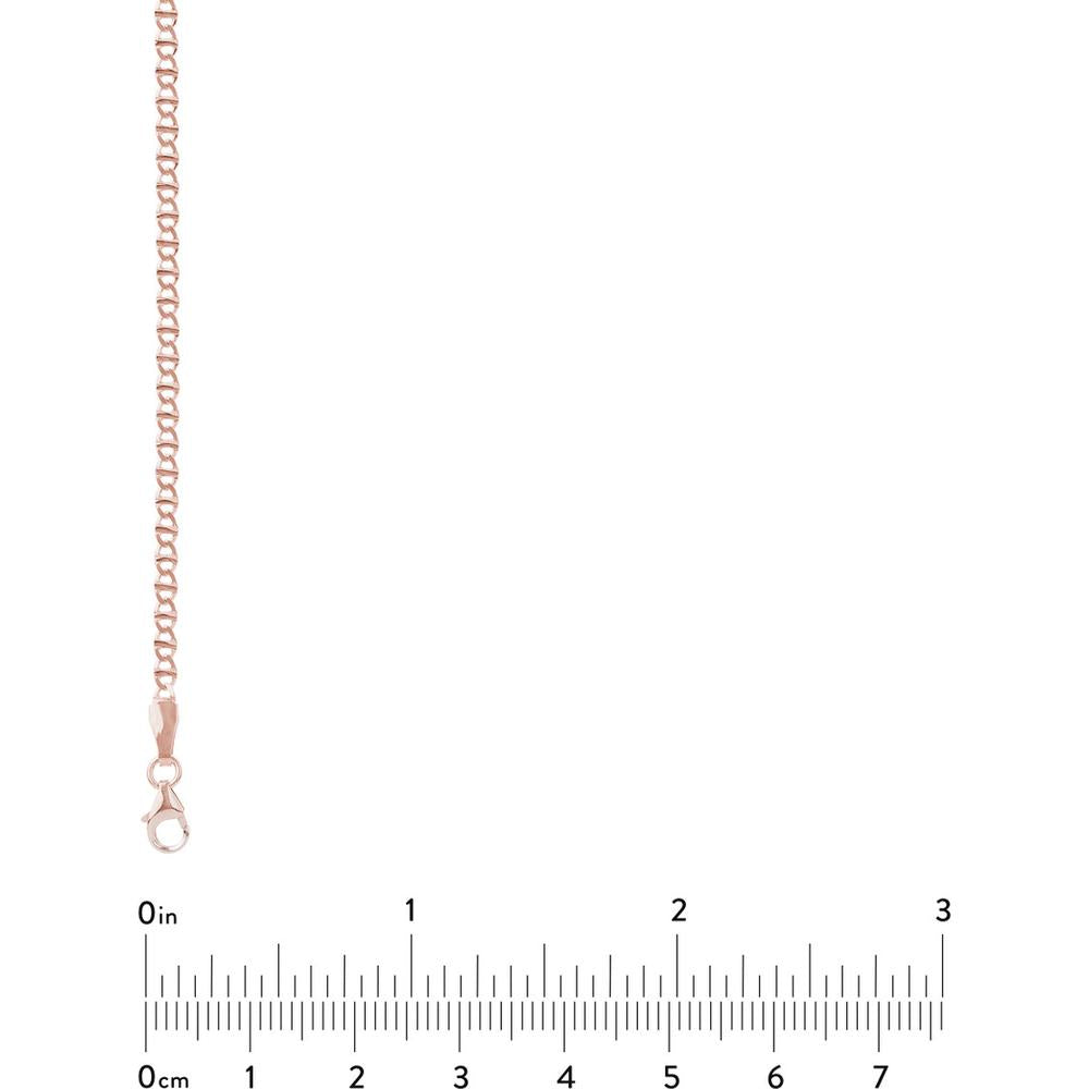 Olas d'Oro - 14K Rose Gold 2.20mm Flat Mariner Necklace with Lobster Lock - 20"