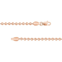 Olas d'Oro - 14K Rose Gold 2.5mm Bead Chain Necklace with Lobster Lock - 20 Inches
