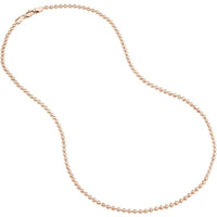 Olas d'Oro - 14K Rose Gold 2.5mm Bead Chain Necklace with Lobster Lock - 22 Inches