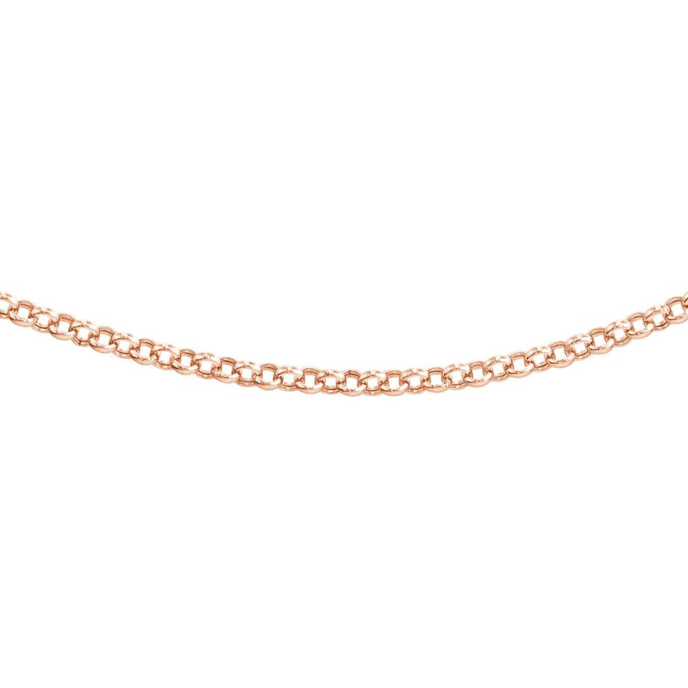 Olas d'Oro - 14K Rose Gold 2.5mm Hollow Rolo Choker Chain - Adjustable 13-16 inches