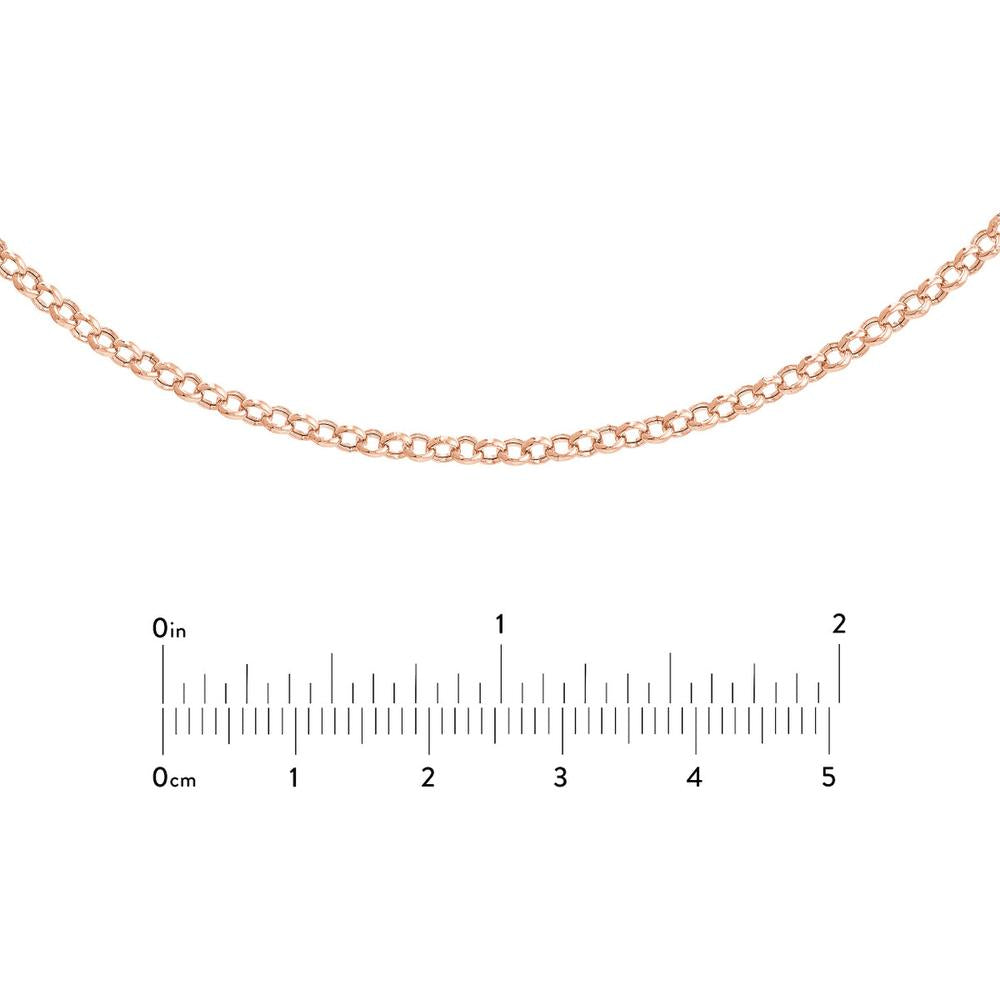 Olas d'Oro - 14K Rose Gold 2.5mm Hollow Rolo Choker Chain - Adjustable 13-16 inches