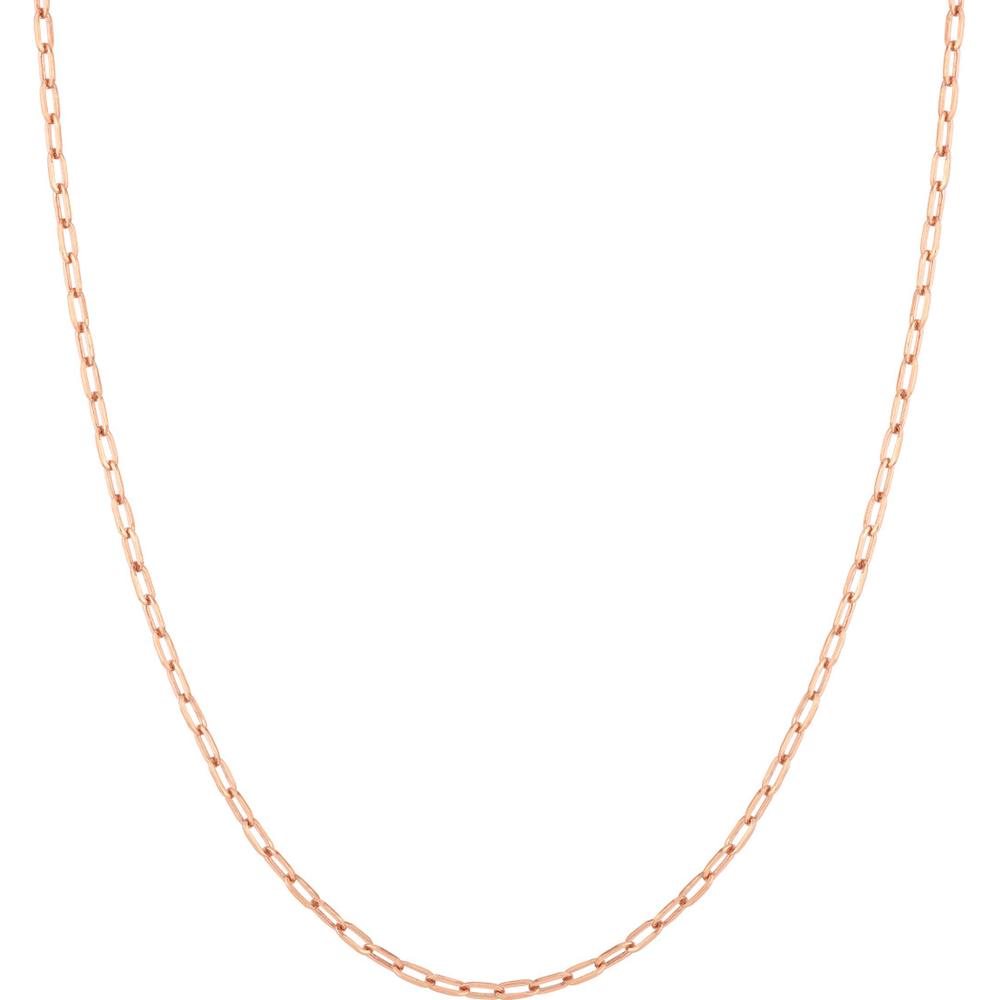 Olas d'Oro - 14K Rose Gold 2.5mm Paper Clip Chain with Pear Shape Lock - 10" Choker Necklace