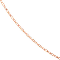 Olas d'Oro - 14K Rose Gold 2.5mm Paper Clip Chain with Pear Shape Lock - 10" Choker Necklace
