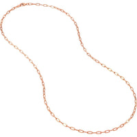 Olas d'Oro - 14K Rose Gold 2.5mm Paper Clip Chain with Pear Shape Lock - 10" Choker Necklace