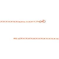Olas d'Oro - 14K Rose Gold 2.5mm Paper Clip Chain with Pear Shape Lock - 10" Choker Necklace