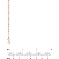 Olas d'Oro - 14K Rose Gold 2.5mm Paper Clip Chain with Pear Shape Lock - 10" Choker Necklace