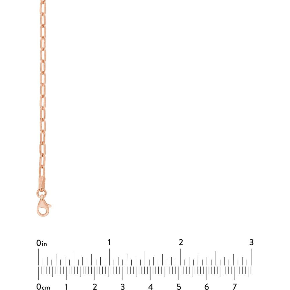 Olas d'Oro - 14K Rose Gold 2.5mm Paper Clip Chain with Pear Shape Lock - 10" Choker Necklace