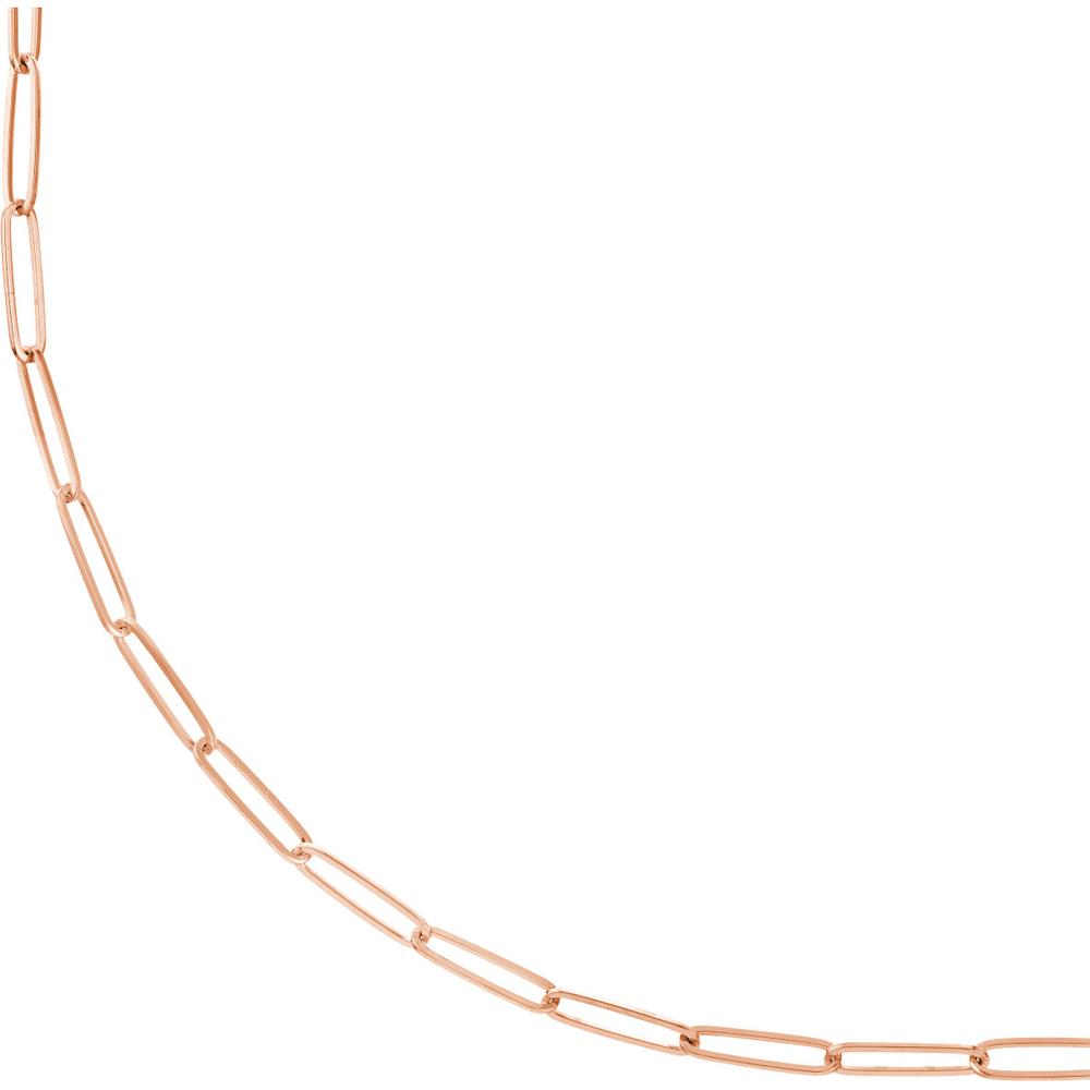 Olas d'Oro - 14K Rose Gold 2.6mm Designer Long Link Chain Necklace - 20" Length