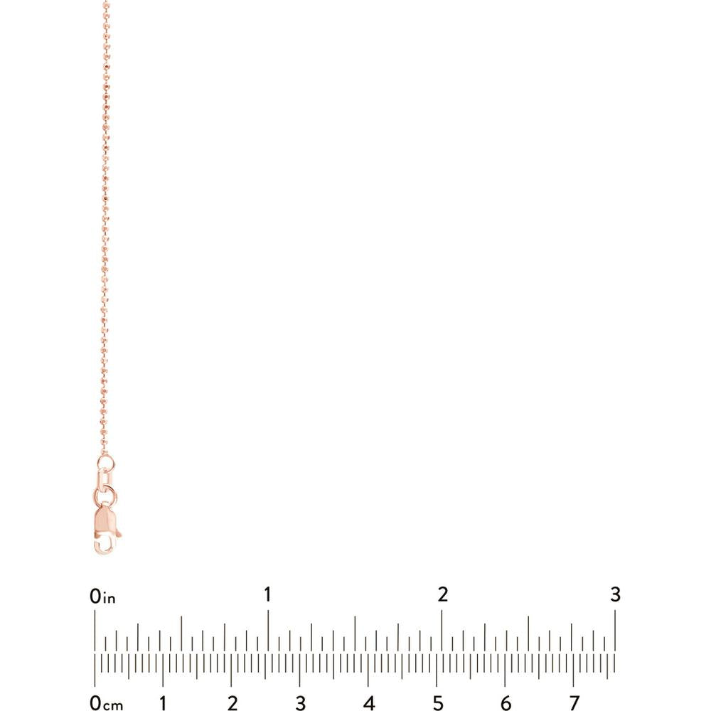 Olas d'Oro - 14K Rose Gold 20" Diamond-Cut Bead Chain Necklace with Lobster Lock - 2.67 Grams