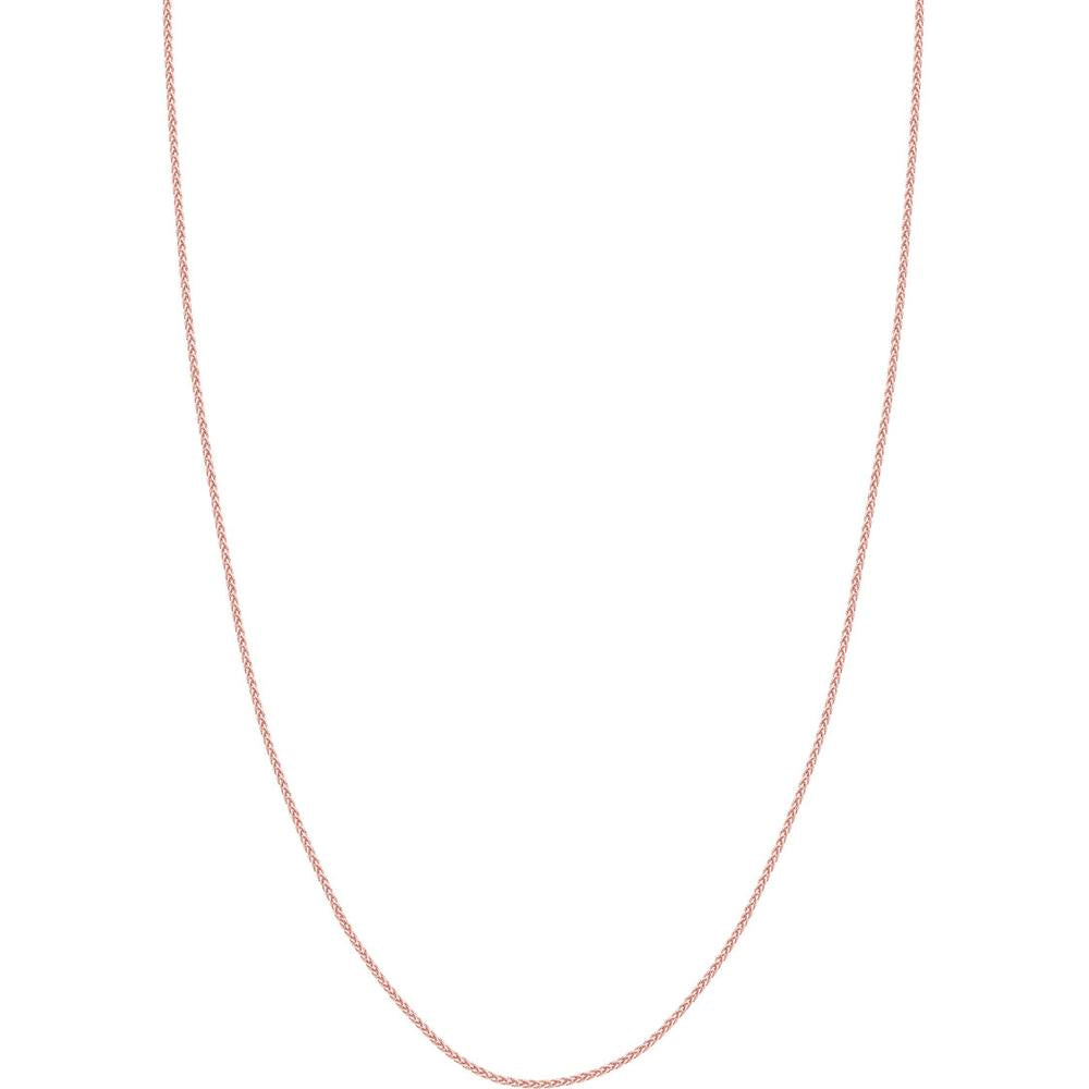 Olas d'Oro - 14K Rose Gold 20" 1.25mm Wheat Chain Necklace with Lobster Lock Elegant Minimalist Design