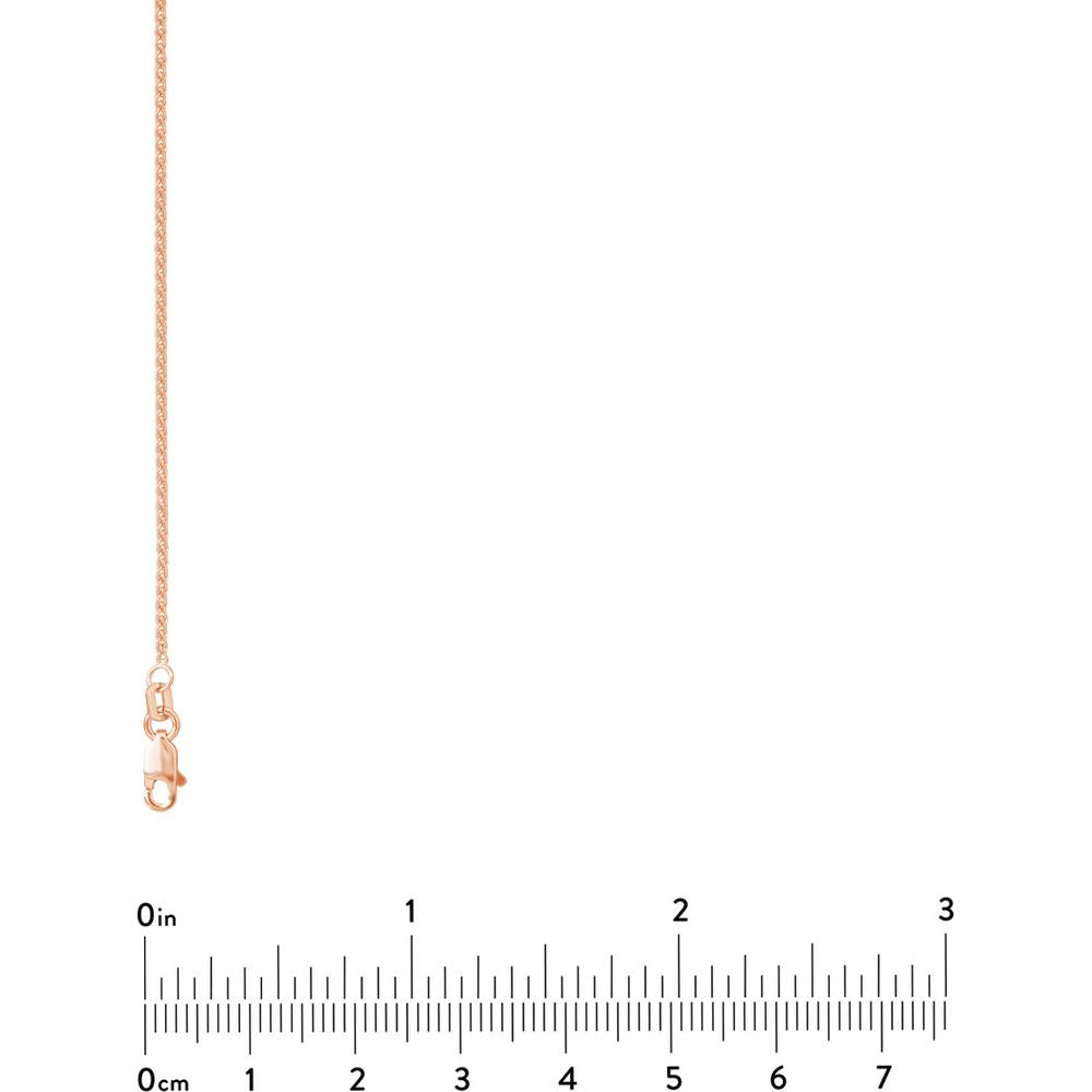 Olas d'Oro - 14K Rose Gold 20" 1.25mm Wheat Chain Necklace with Lobster Lock Elegant Minimalist Design