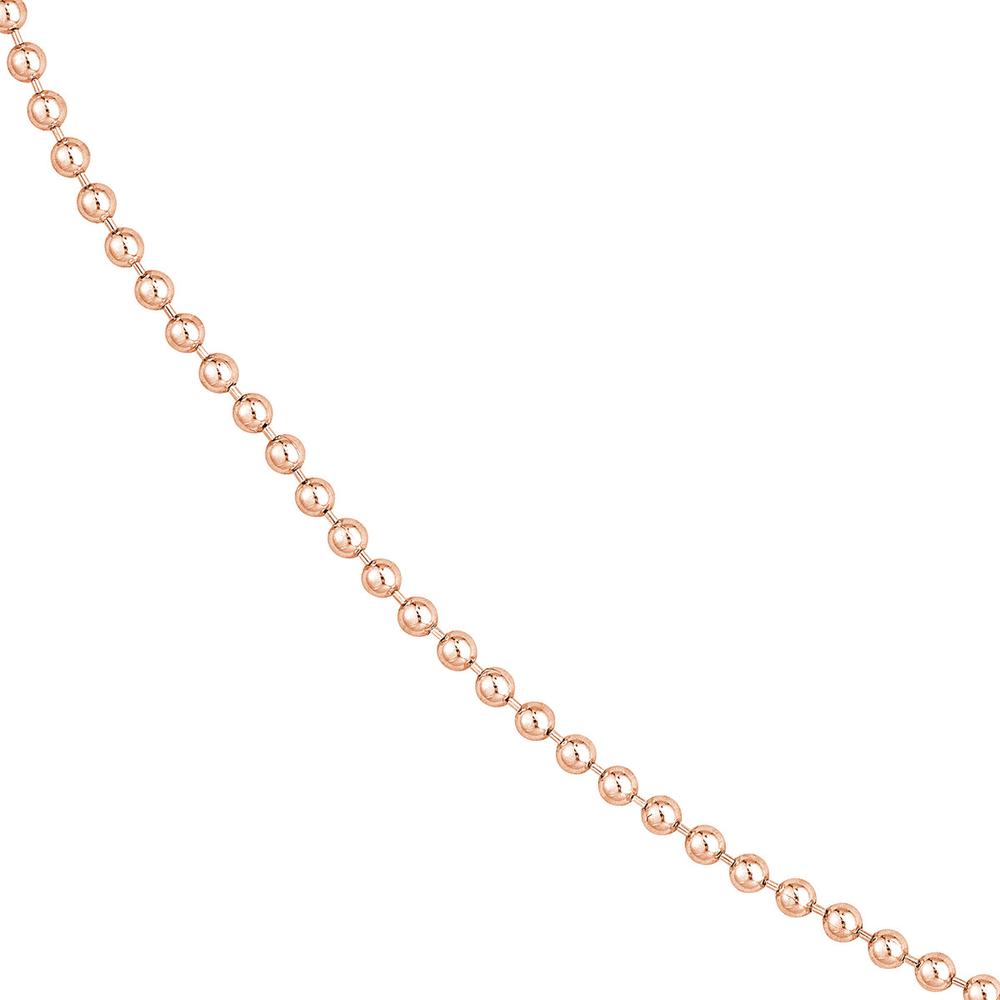 Olas d'Oro - 14K Rose Gold 20" Bead Chain Necklace 7.08 Grams Total Weight