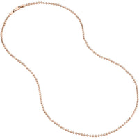 Olas d'Oro - 14K Rose Gold 20" Bead Chain Necklace 7.08 Grams Total Weight
