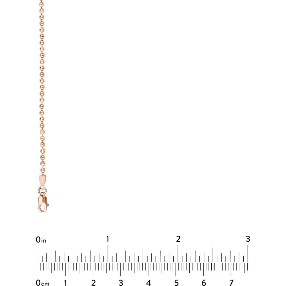 Olas d'Oro - 14K Rose Gold 20" Bead Chain Necklace 7.08 Grams Total Weight
