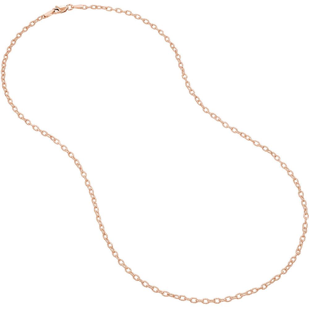 Olas d'Oro - 14K Rose Gold 20" Designer Rolo Chain with Lobster Lock 5.26 Grams Total Weight