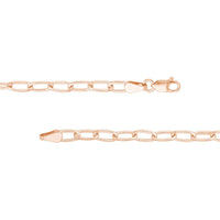 Olas d'Oro - 14K Rose Gold 20" Paper Clip Chain Necklace with Lobster Lock - 9.22 grams Average Weight