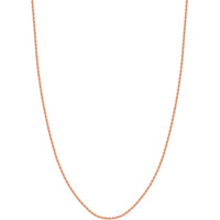 Olas d'Oro - 14K Rose Gold 20" Light Rope Chain Necklace with Lobster Lock - 2.55 Grams Weight