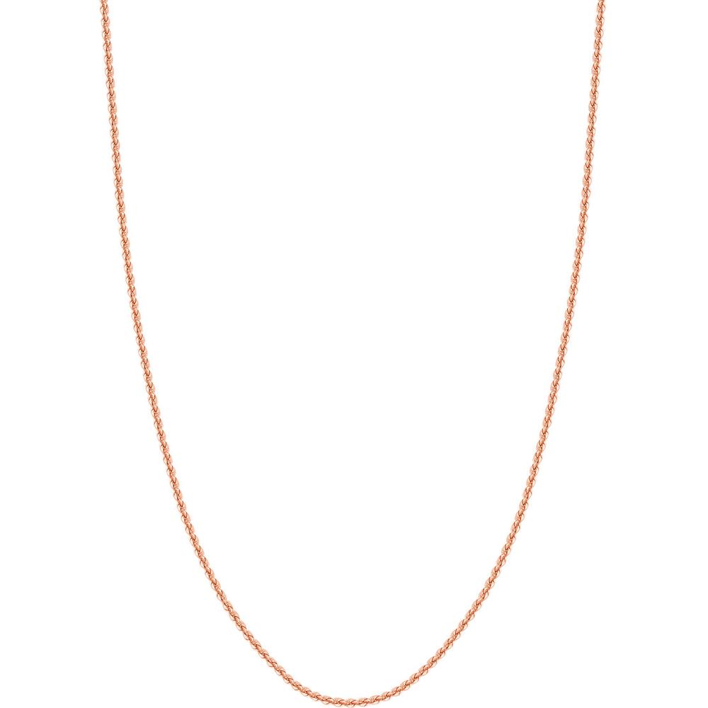 Olas d'Oro - 14K Rose Gold 20" Light Rope Chain Necklace with Lobster Lock - 2.55 Grams Weight
