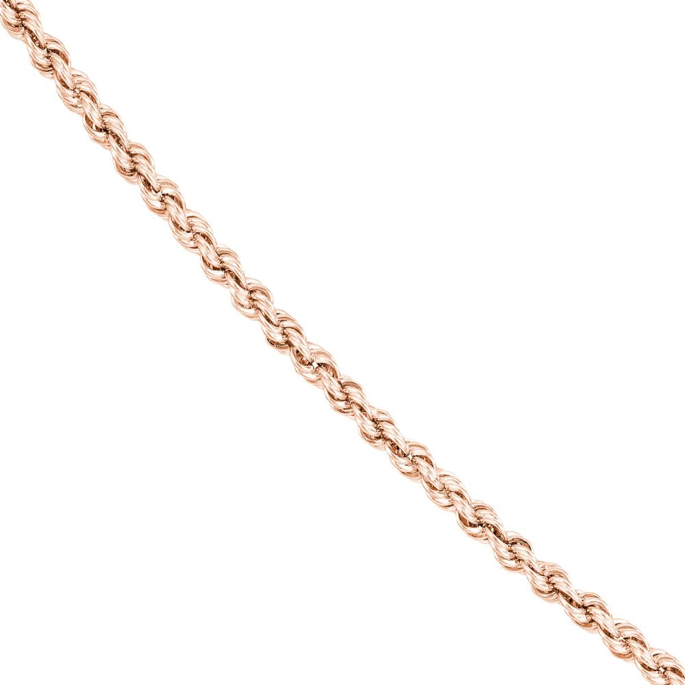 Olas d'Oro - 14K Rose Gold 20" Light Rope Chain Necklace with Lobster Lock - 2.55 Grams Weight