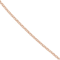 Olas d'Oro - 14K Rose Gold 20" Rolo Chain Necklace with Lobster Clasp - 1.51 Grams Average Weight