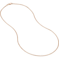 Olas d'Oro - 14K Rose Gold 20" Rolo Chain Necklace with Lobster Clasp - 1.51 Grams Average Weight