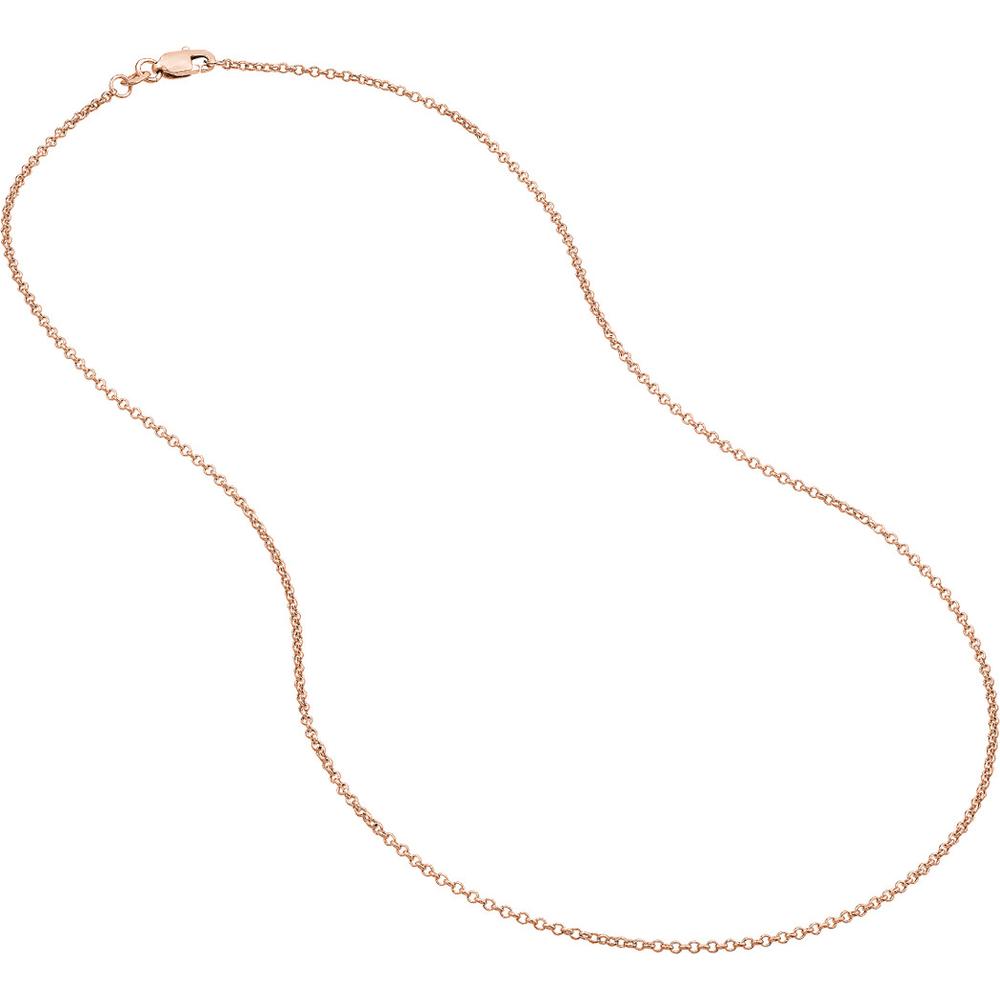 Olas d'Oro - 14K Rose Gold 20" Rolo Chain Necklace with Lobster Clasp - 1.51 Grams Average Weight