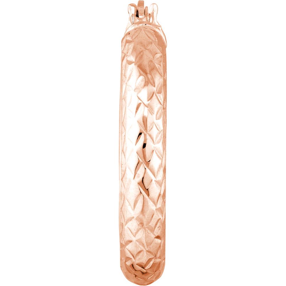 Olas d'Oro - 14K Rose Gold 20mm Diamond-Cut Hoop Earrings - 1.35 Grams Total Weight