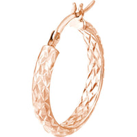 Olas d'Oro - 14K Rose Gold 20mm Diamond-Cut Hoop Earrings - 1.35 Grams Total Weight