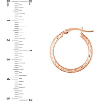 Olas d'Oro - 14K Rose Gold 20mm Diamond-Cut Hoop Earrings - 1.35 Grams Total Weight